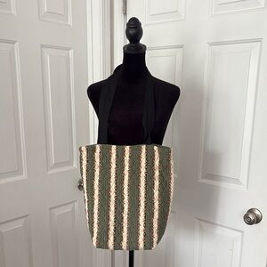 Handmade Quilted Tote With Rose Pattern